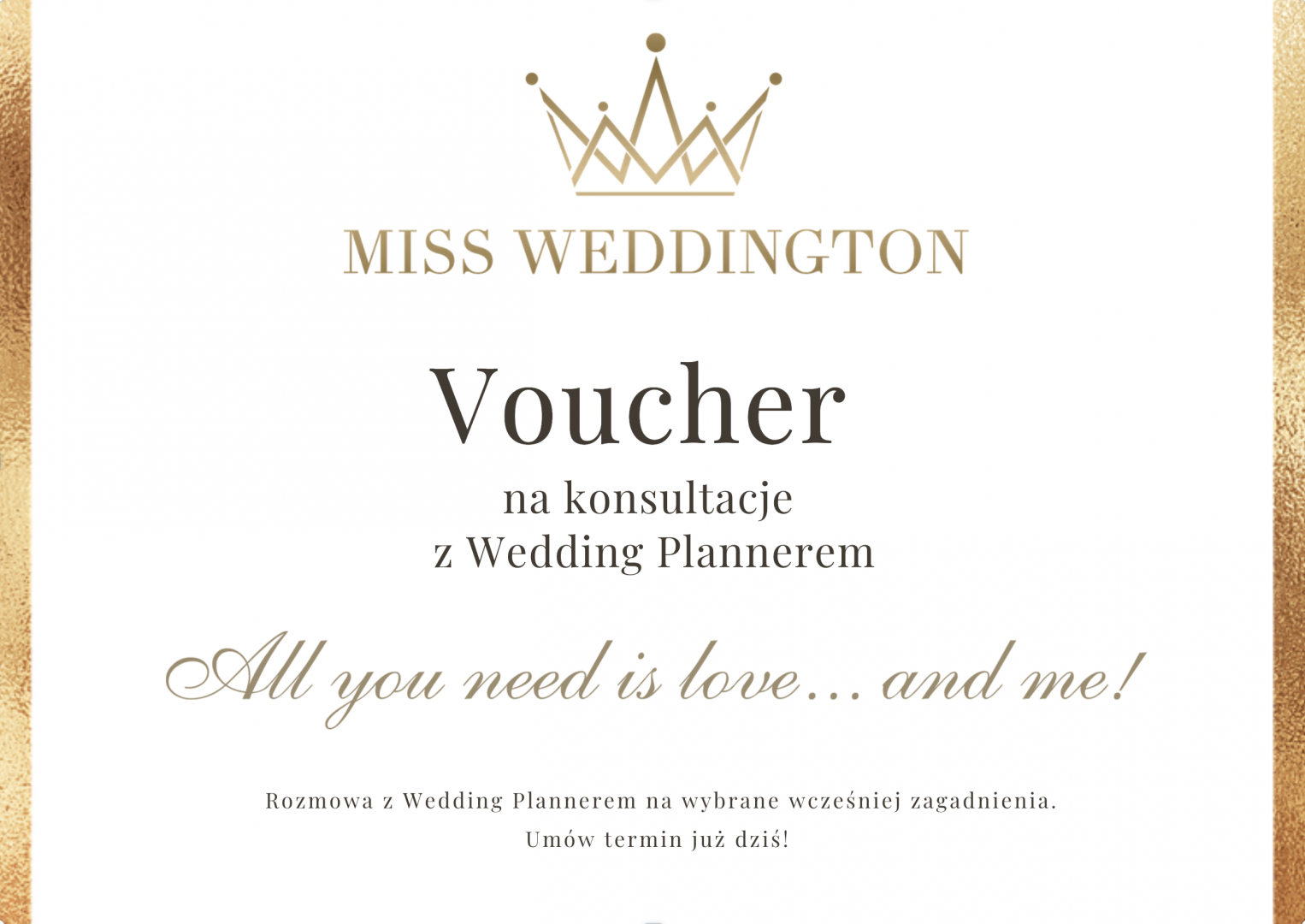 Voucher na konsultacje z wedding plannerem